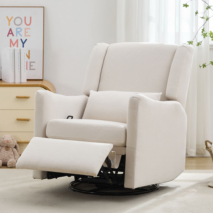Wide Wingback Swivel Rocker Recliner Chair For Living Room