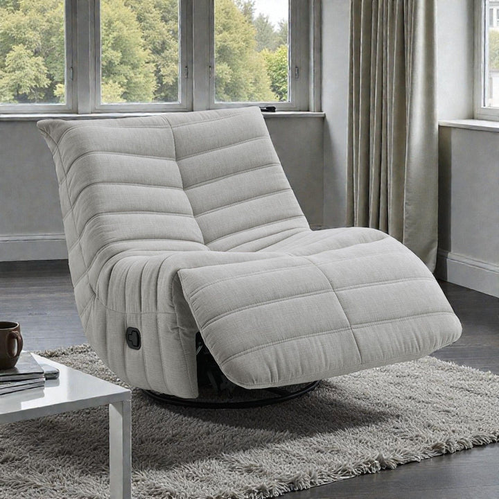 Glider Recliner With Swivel - Oyster Gray