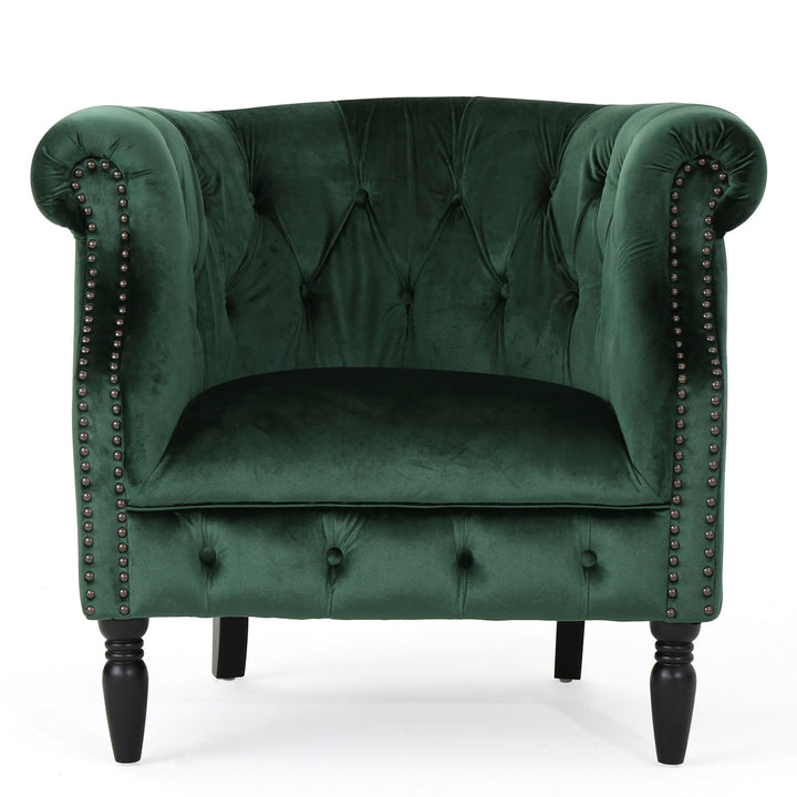 Celestialis - Upholstered Club Chair With Tub Design And Rolled Recessed Armrests