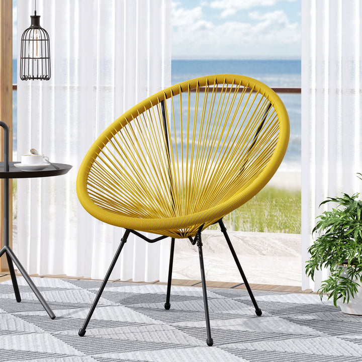 Union - Chair With Woven Design And Steel Frame