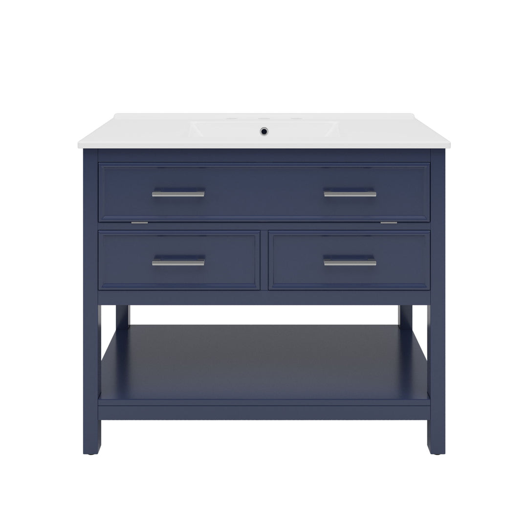 Bathroom Vanity With Ceramic Sink, Tip Out Tray & 2 Full Extension Drawers