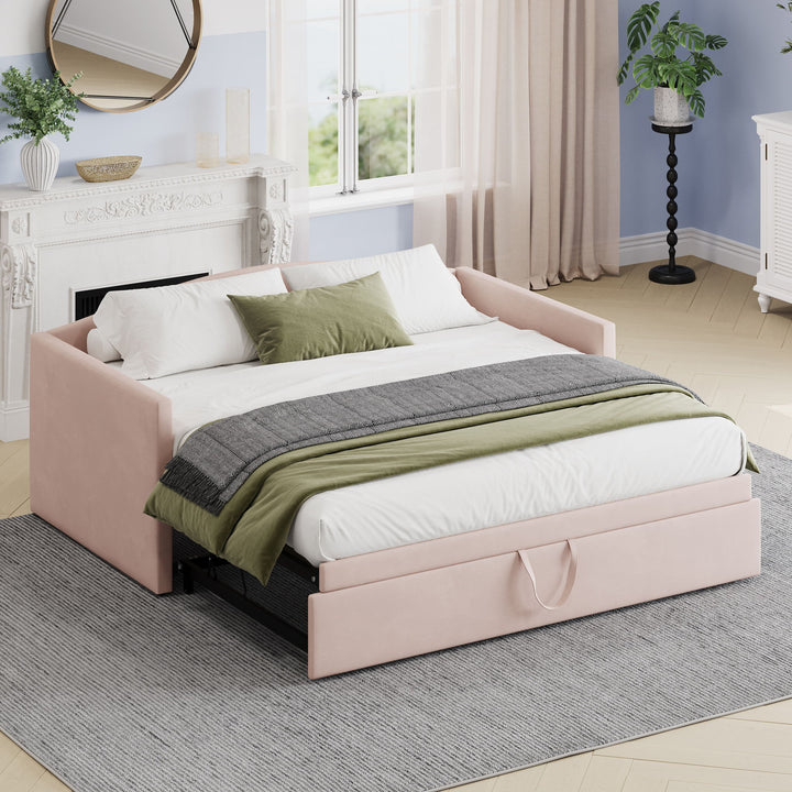 Daybed With Pop Up Trundle, Upholstered Sofa Bed
