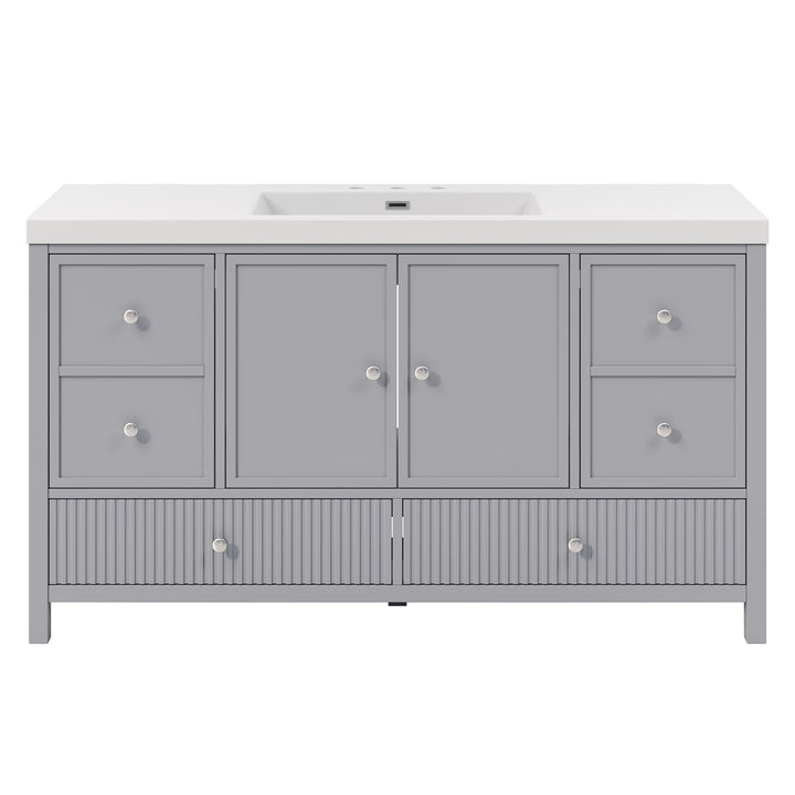 Bathroom Vanity With Separate Sink, Soft Close Doors And 4 Drawers