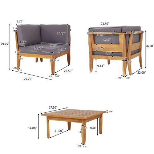 Aston - Corner, Coffee Table - Dark Gray