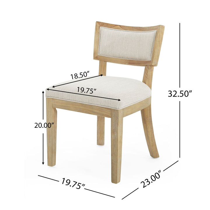 Farmhouse Style Fabric Upholstered Side Dining Chair Set
