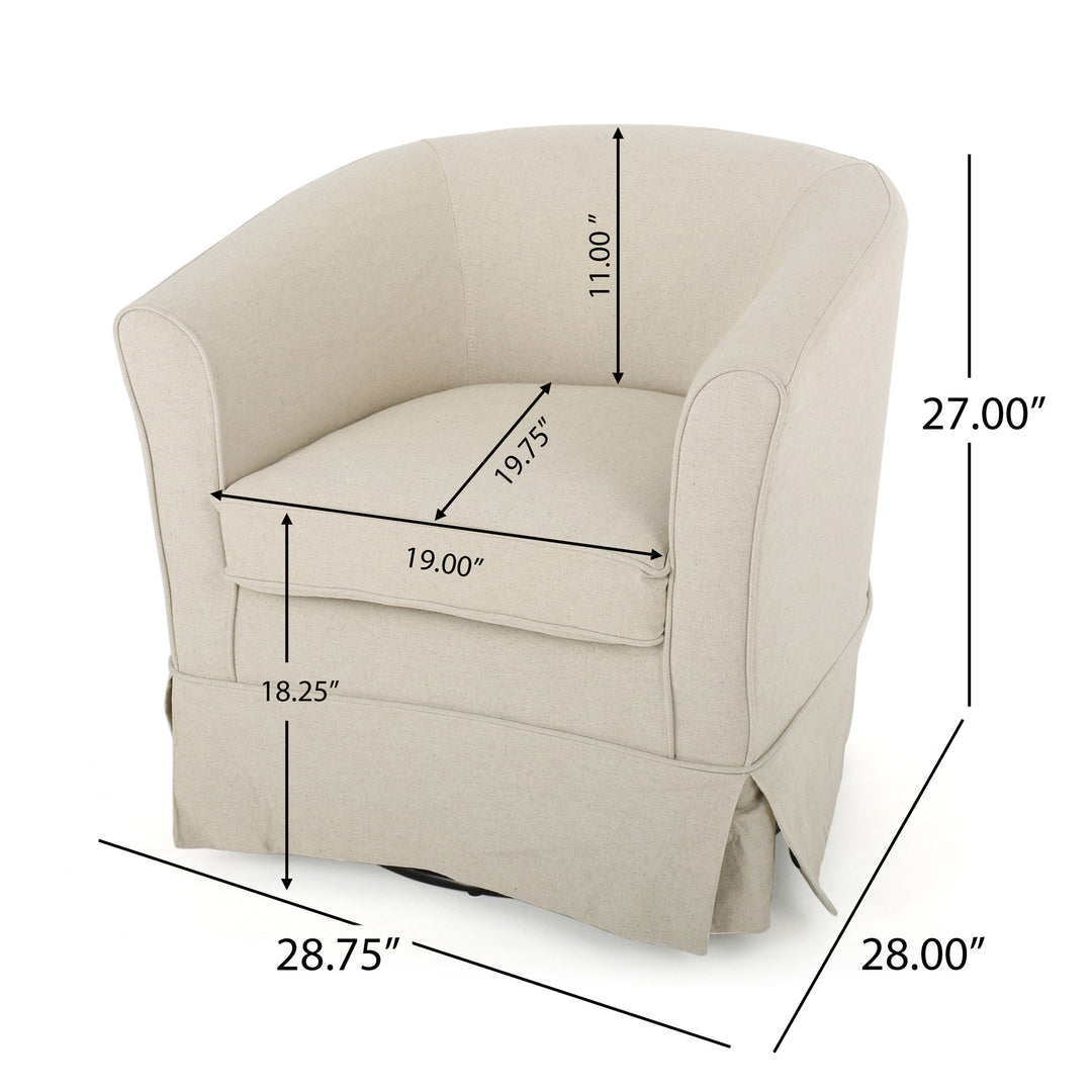 Glitter - Upholstered Swivel Chair With Loose Cover And Curved Back