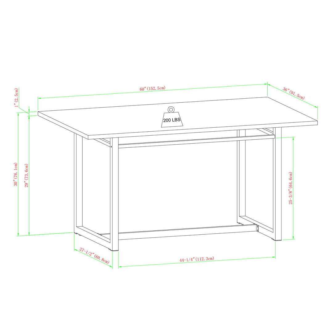 Modern Industrial Rectangle Dining Table - Rustic Oak