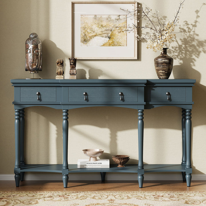 Retro Console Table With 3 Soft Close Drawers
