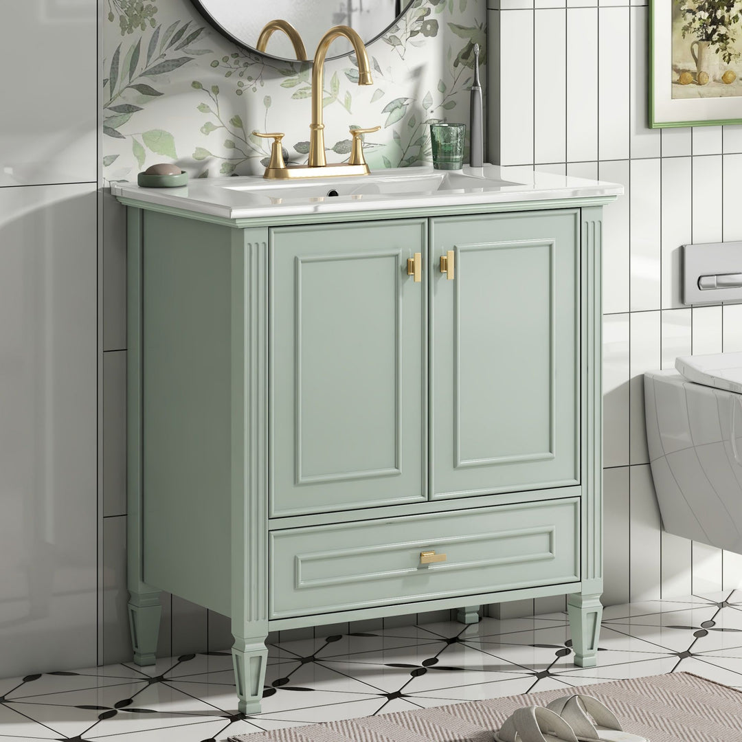 Freestanding Vanity With 1 Drawer & 2 Soft Close Doors With Door Mounted Storage