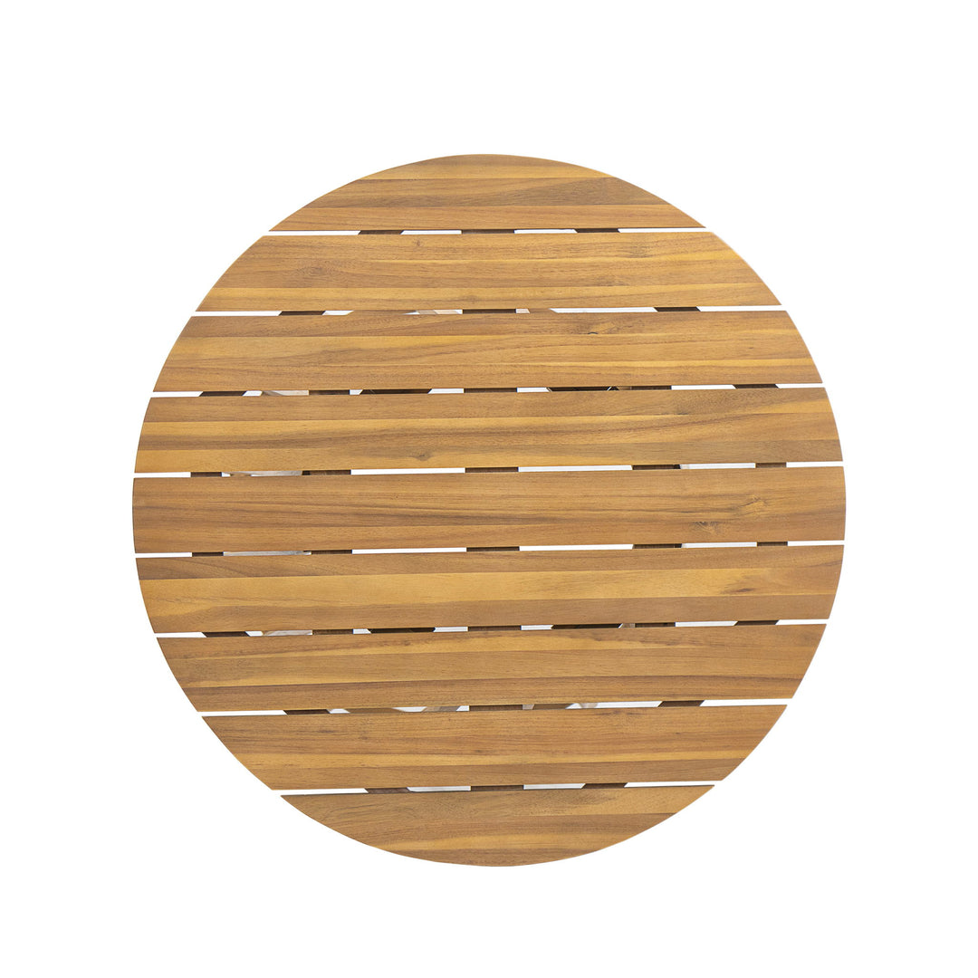 Outdoor Round Top Dining Table, Round Bistro Table - Teak