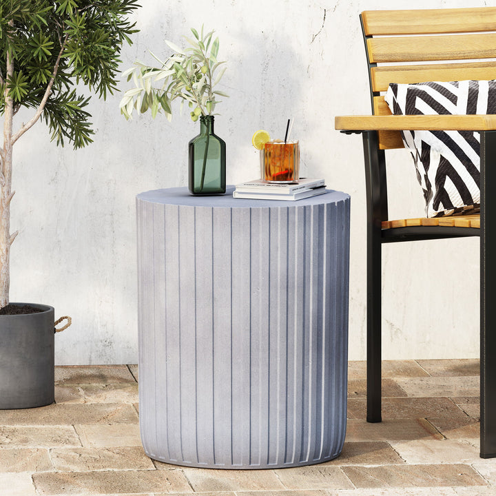 End Table, Outdoor - Light Blue