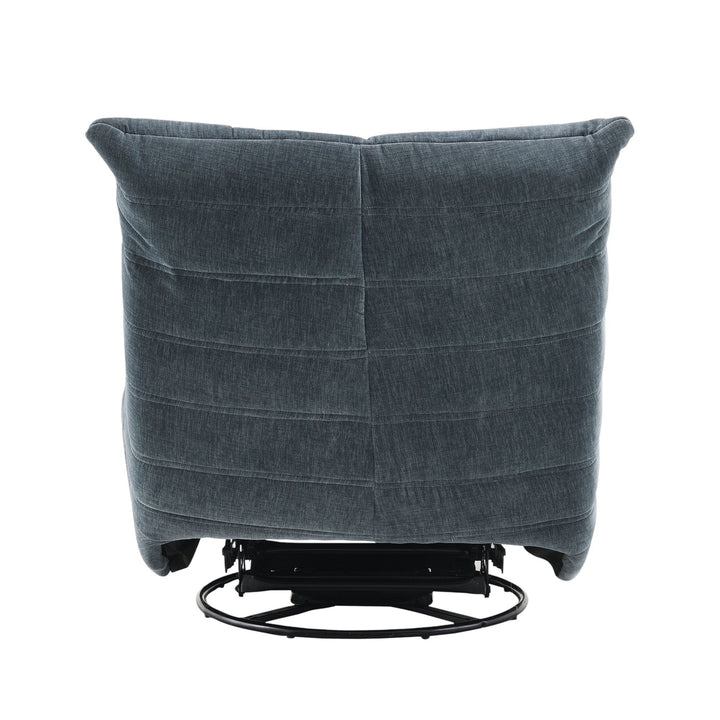 Talmon - Chenille Glider Recliner With Swivel - Dark Gray