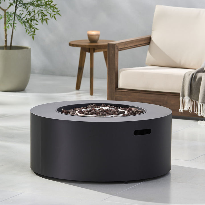Round Iron Fire Pit With 40, 000 Btu