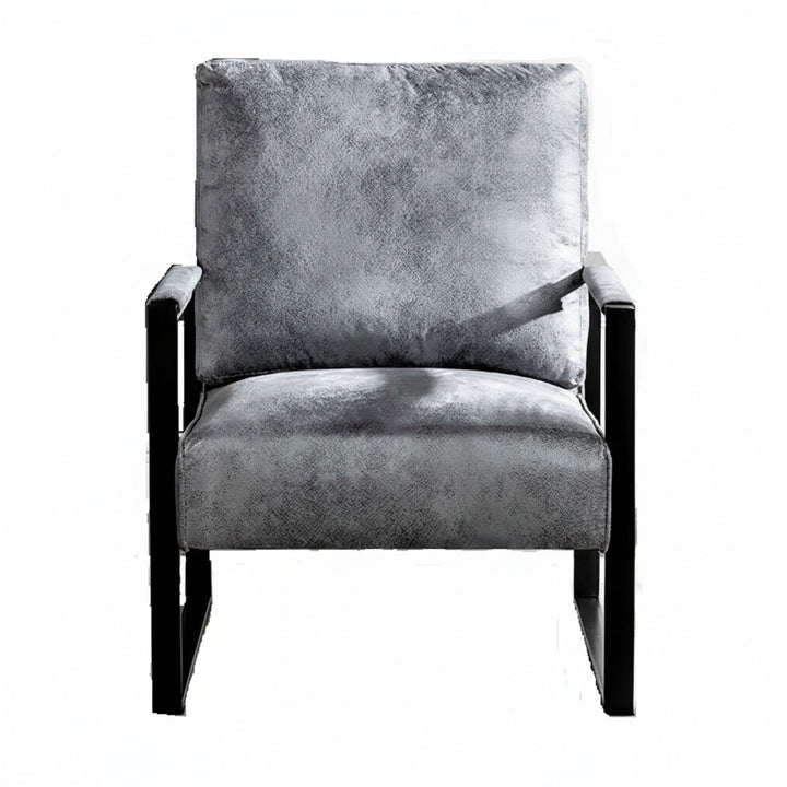 Classic Mid Century Modern Accent Chair With Durable Square Metal Frame, Armchair