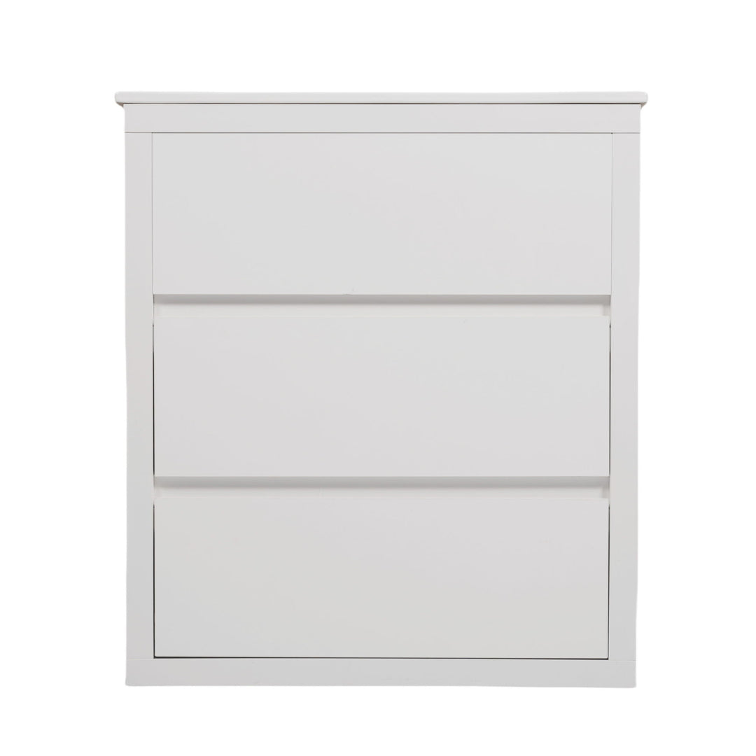 Freestanding Bathroom Vanity With Ceramic Sink, 2 Full Extension Drawers