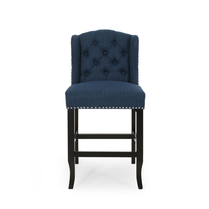 Vienna - Fabric Tufted Counter Stool With Nailhead Accents (Set of 2)