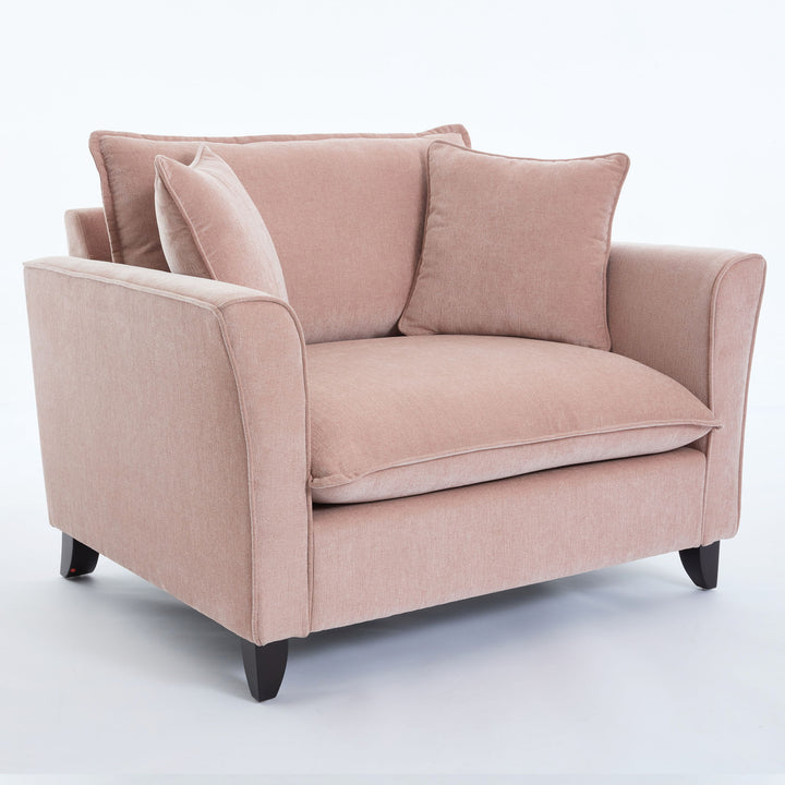 Oversized Armchair, Chenille Fabric, Comfy Chair And A Half Single Sofa With Pillow For Living Room