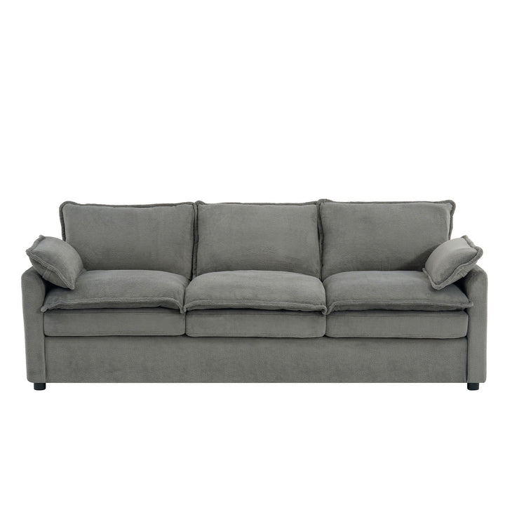 Modern 3 Seater Sofa With Side Storage Pockets For Living Room