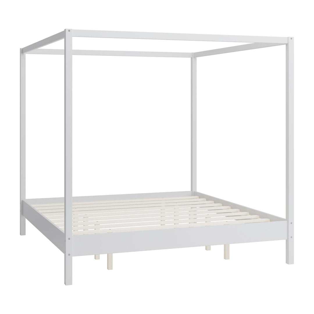 Canopy Bed Frame 4 Poster Platform Bed With Slats Support, No Box Spring Needed