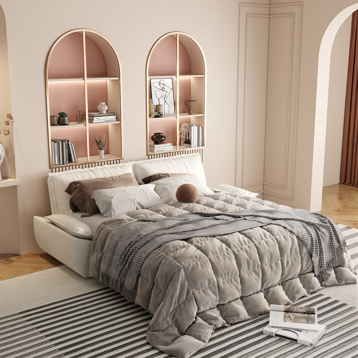 Queen Pull Out 3 In 1 Convertible Sleeper Sofa With Side Storage