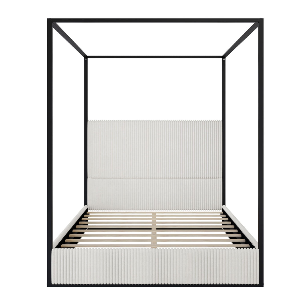 Canopy Bed With Tall Upholstered Headboard And 4 Poster