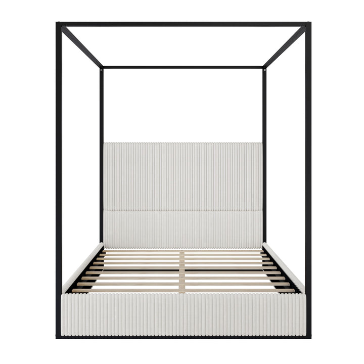 Canopy Bed With Tall Upholstered Headboard And 4 Poster