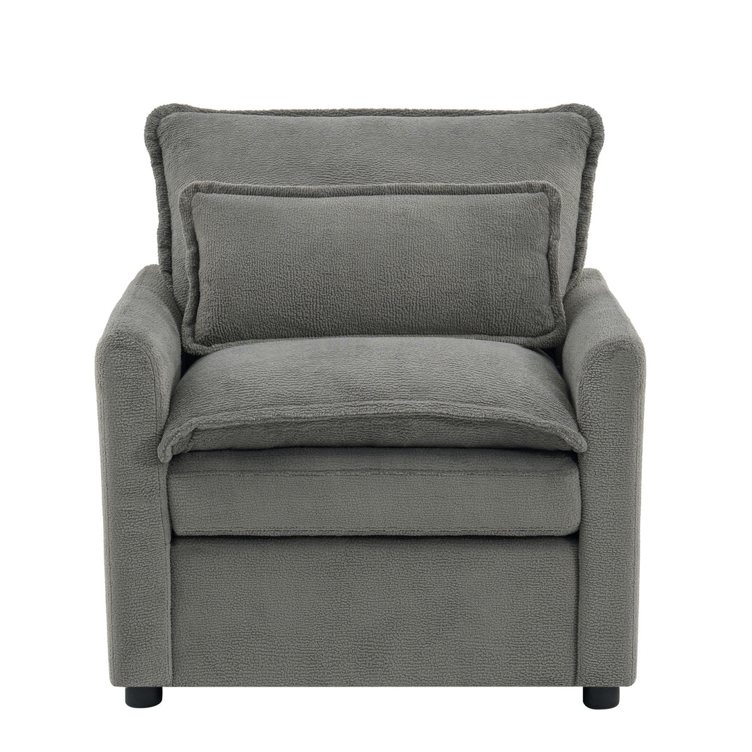 Modern Single Seat Accent Chair With Side Storage Pockets