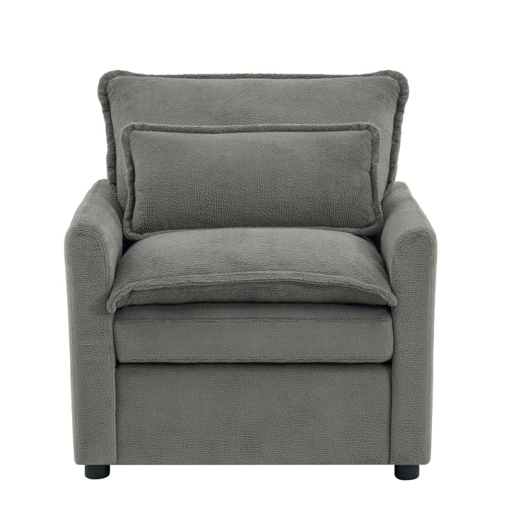 Modern Single Seat Accent Chair With Side Storage Pockets