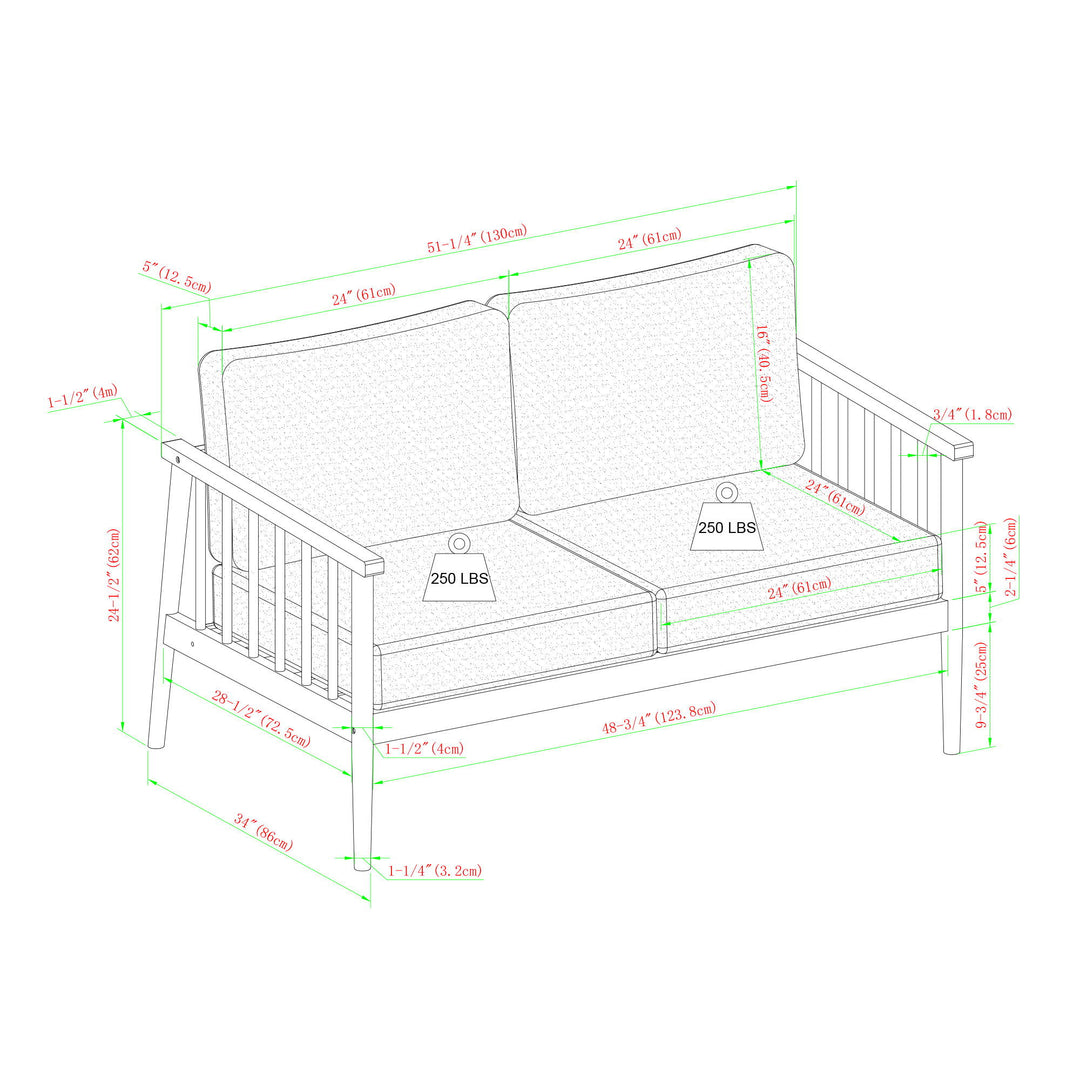 Contemporary Cushioned Patio Triple Lounge
