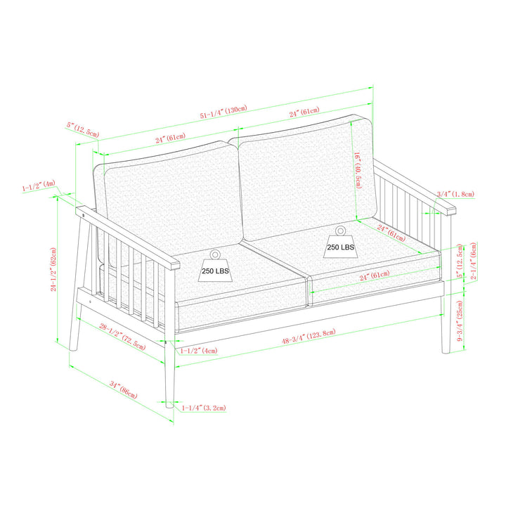 Contemporary Cushioned Patio Triple Lounge