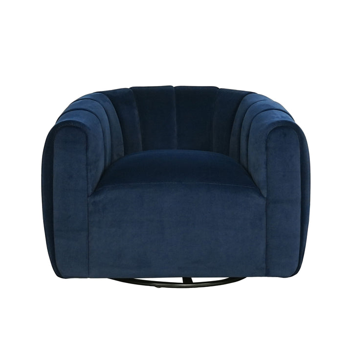 Serenizia - Upholstered Swivel Chair With Channel Tufted