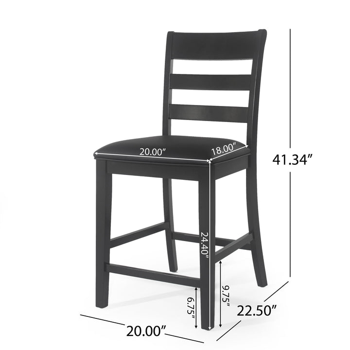 Farmhouse Upholstered Wood Counter Stools