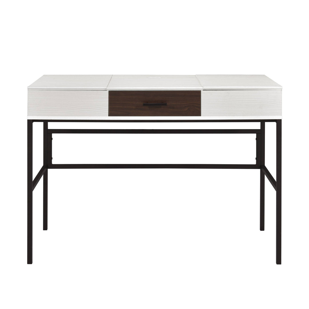 Verster - Writing Desk With USB - Black / Natural