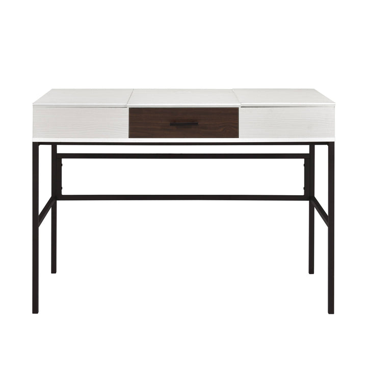 Verster - Writing Desk With USB - Black / Natural
