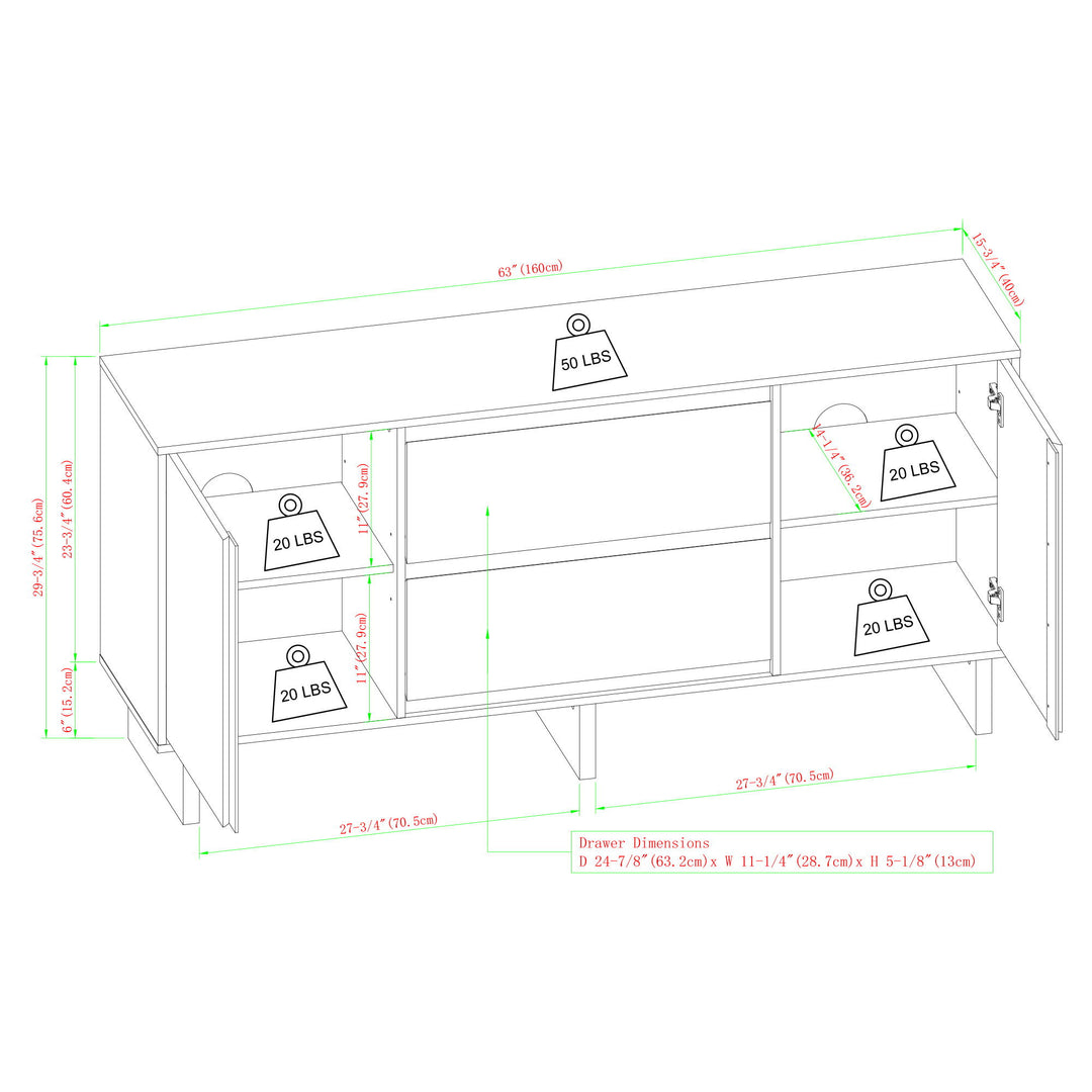 Scandi - Sideboard With Beveled Drawers