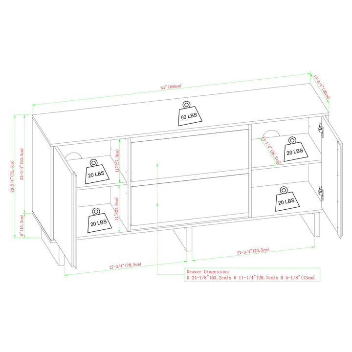 Scandi - Sideboard With Beveled Drawers