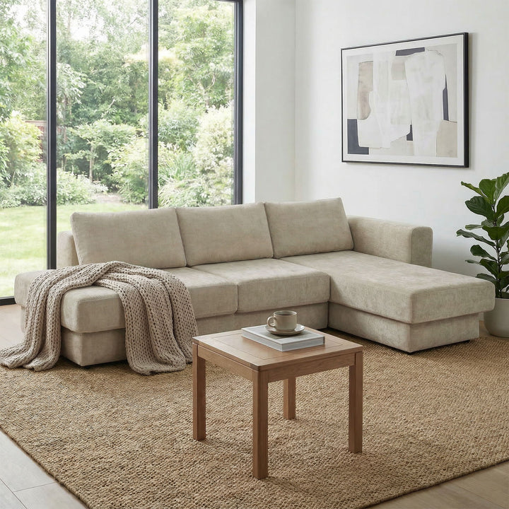 L-Shaped Modular Sofa With Double Layer Cushion