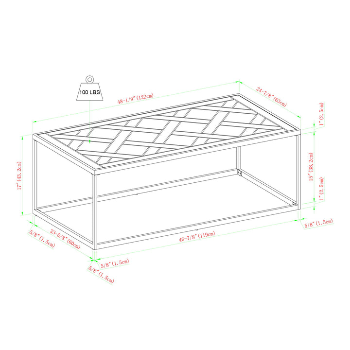 Contemporary Decorative Parquet Top Rectangle Coffee Table - Parquet Veneer
