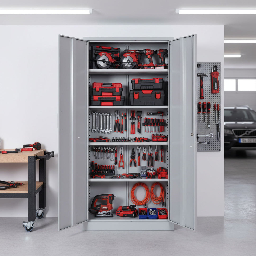 Ironclad - Storage Cabinet With Locking Doors And 4 Adjustable Shelves