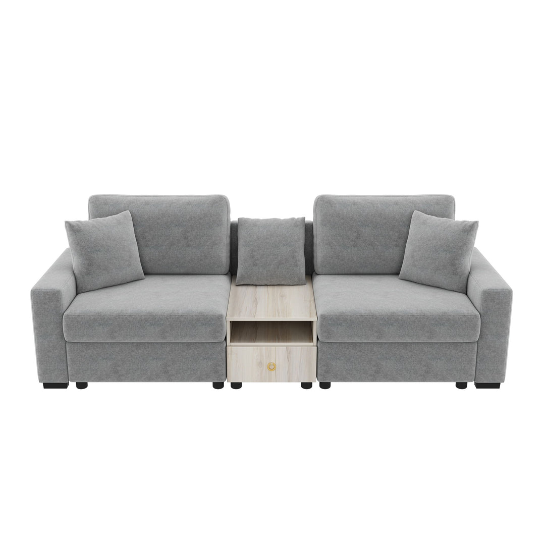 Modular Sofa Couch With Storage Armrest And Center Console