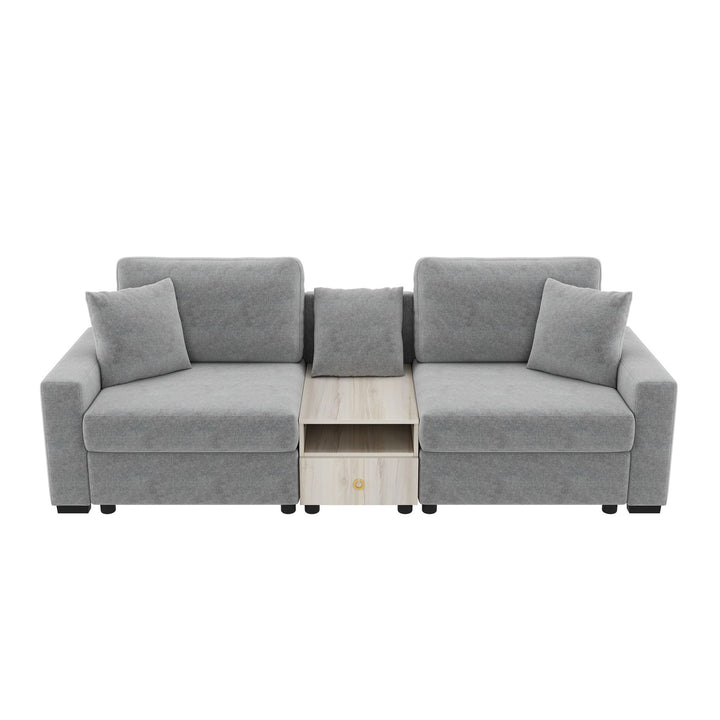 Modular Sofa Couch With Storage Armrest And Center Console