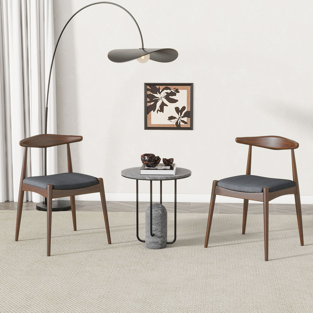 Dining Chairs With Ergonomic Backrest & Comfort Cushions (Set of 2)