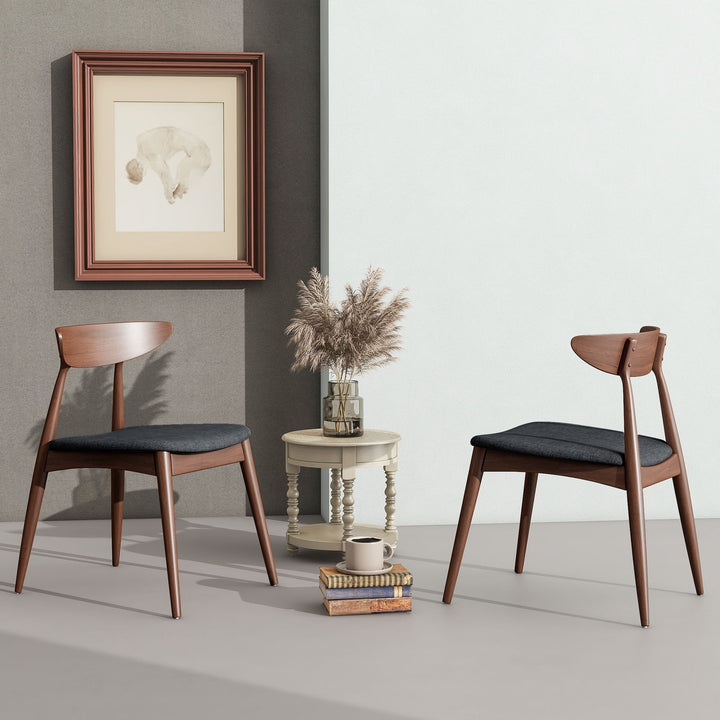 Retro Dining Chairs With Ergonomic Back (Set of 2)