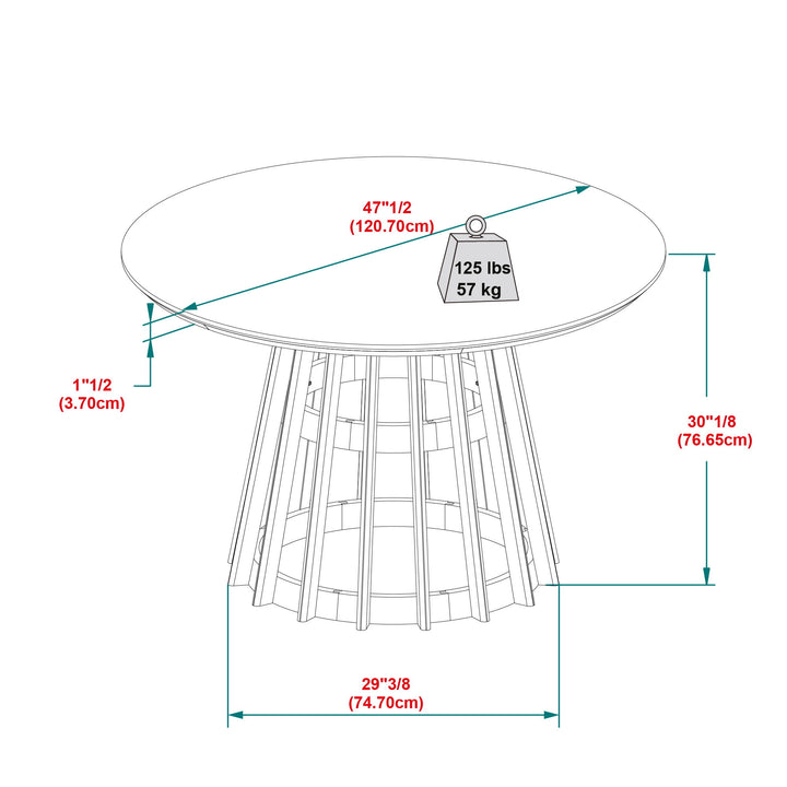 Round Dining Table With Pedestal Base - Brown