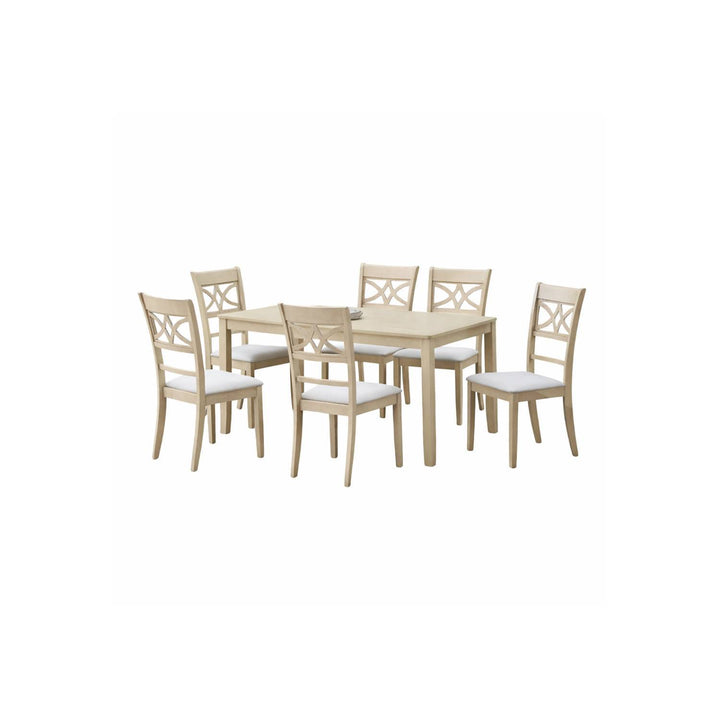 Ferris - 7 Piece Dining Set With Cross Back Chairs And Rectangular Table - Antique White
