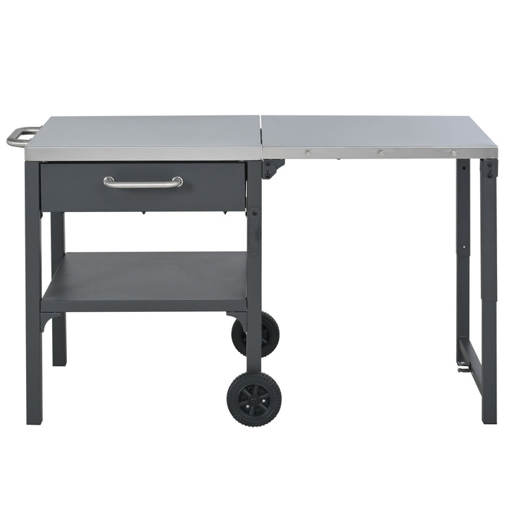 Foldable Outdoor Kitchen Cart With Storage For Patio