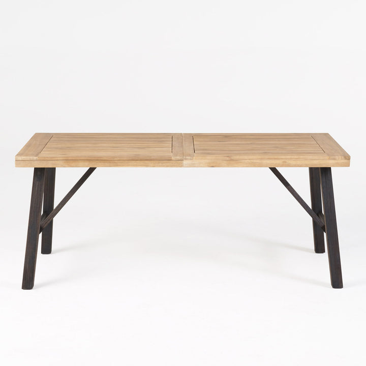 Outdoor Dining Set With 2 Bench And 1 Dining Table - Light Brown