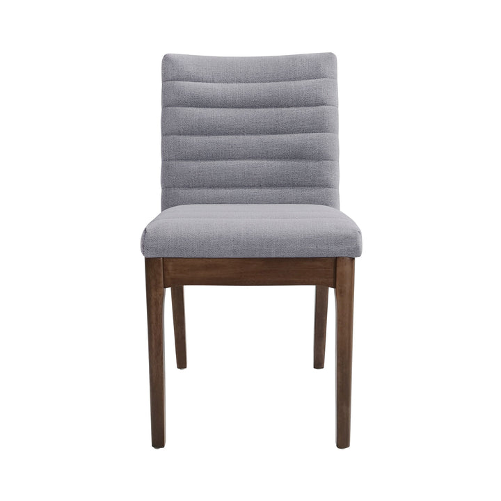 Mid Century Modern Dining Chair (Set of 2) With Channel Stitching - Dark Gray