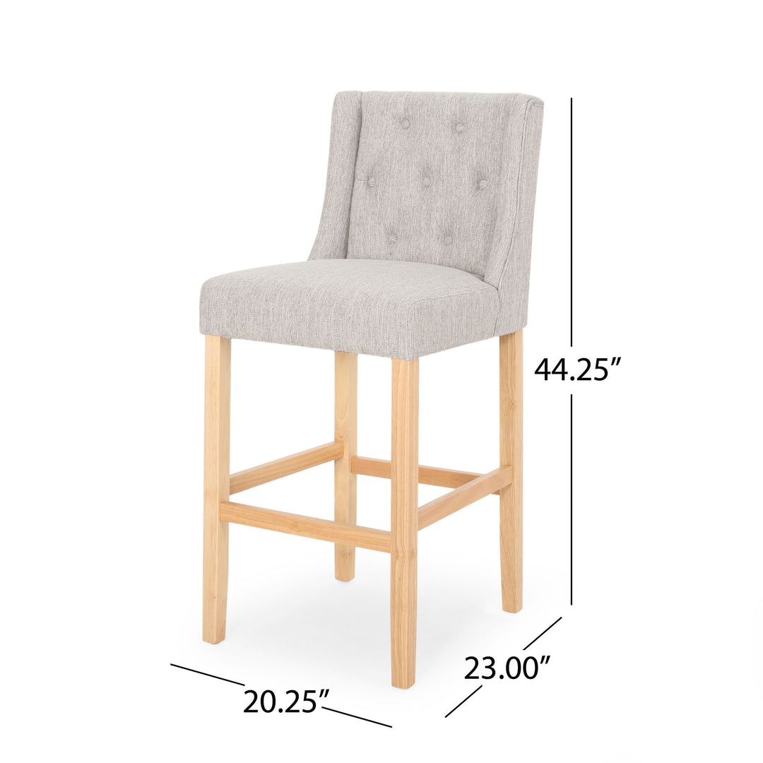 Vienna - Contemporary Fabric Tufted & Wingback Counter Stools (Set of 2)