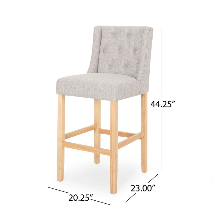 Vienna - Contemporary Fabric Tufted & Wingback Counter Stools (Set of 2)